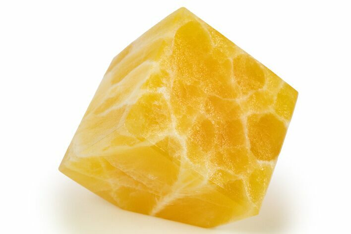 Polished Orange Honeycomb Calcite Cube - Utah #307822